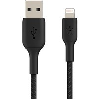 Kabel Braided USB- Lightning 15cm czarny