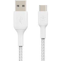 Kabel Braided USB-C USB-A 15cm biay