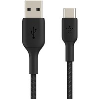 Kabel Braided USB-C USB-A 1m czarny