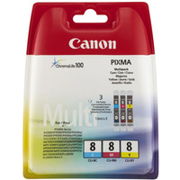 Zestaw trzech tuszy Canon CLI8 do iP-4200/4300/5200, MP-500/600/800 | CMY