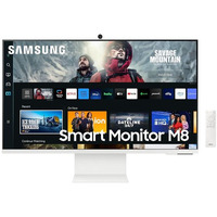 Monitor 27 cali SMART M8 VA 3840x2160 UHD 16:9 1xHDMI 1xUSB-C (65W) 2xUSB 2.0 4ms WiFi/BT HAS+PIVOT Webcam goniki paski biay 2Yd2d