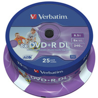 DVD+R (8x) 8, 5GB DoubleLayer CB 25 PRINTABLE 43667