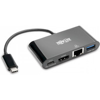 Wieloportowy adapter USB-C 4K HDMI, port USB-A, GbE, adowanie PD 60 W, HDCP U444-06N-H4GUBC Czarny