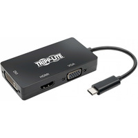 Wieloportowy adapter USB-C (M/3xF) 4K HDMI, DVI, VGA, HDCP. U444-06N-HDV4KB Czarny