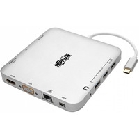 Stacja dokujca USB-C, podwjny wywietlacz 4K HDMI/mDP, VGA, USB 3.2 Gen 1, koncentrator USB-A/C, GbE, adowanie PD 60 W U442-DOCK2-S