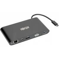 Stacja dokujca USB-C, podwjny wywietlacz 4K HDMI/mDP, VGA, USB 3.2 Gen 1, koncentrator USB-A/C, GbE, karta pamici, adowanie PD 100 W