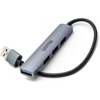 Hub USB-A; 3x USB-A 2.0; 1x USB-A 5 Gbps Aluminiowy