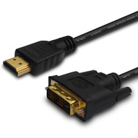 Kabel HDMI 19 pin (M) - DVI 18+1 (M) 1, 8m, zote kocwki, CL-139