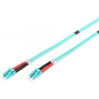Patch cord �wiat�owodowy FO LC/LC, dplx, MM 50/125, OM3, LSOH, 1m, turkusowy