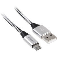Kabel USB 2.0 AM-micro 1m czarno-srebrny