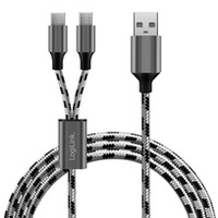 Kabel USB2.0 A/M do micro USB + USB-C, 1.2m