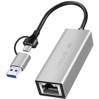 Adapter USB-A/-C do 2, 5G Ethernet, szary