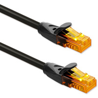 Kabel patchcord UTP | kat.6 | 2 x RJ-45 | High speed 1Gb/s | Pozłacane styki | 10m | Czarny