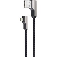 CB-AL01 OEM kabel 90� Lightning - USB-A 2m MFi Apple k�towy wtyki 90 stopni nylonowy oplot czarny