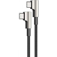 CB-CMD37 Black OEM nylonowy kabel USB C - USB C | 1m | wtyki 90 stopni | 3A | 60W PD | 20V