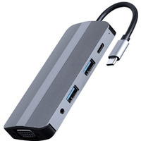 Adapter USB-C 8w1, HDMI, USB-C, PD, VGA, USB 3.1, 2.0, audio, czytnik kart
