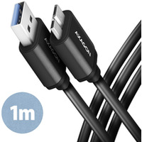 BUMM3-AM10AB Kabel Micro-B USB USB-A 3.2 Gen 1, 1m, 3A, ALU, PVC Czarny