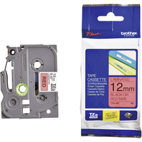 Taśma Brother laminowana 12mm x 5m czarny nadruk / pomarańczowe flour. tło