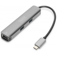Stacja dokujca USB-C, 5 portw 4K 30Hz HDMI 3x USB3.0 RJ45 srebrna