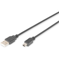 Kabel poczeniowy USB 2.0 HighSpeed "Canon" Typ USB A/miniUSB B (5pin) M/M czarny 1, 8m