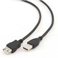 Przeduacz USB 2.0 typu AM-AF 4.5m czarny