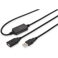 Kabel przeduajcy USB 2.0 HighSpeed Typ USB A/USB A M/ aktywny, czarny 10m