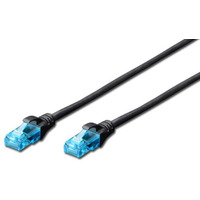 patch cord RJ45-RJ45, kat.5e, U/UTP, AWG 26/7, PVC, 0.25m, czarny