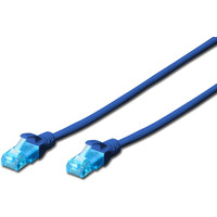 Patch cord U/UTP kat.5e PVC 0, 5m niebieski