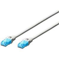 Patch cord U/UTP kat.5e PVC 0, 5m Bia�y