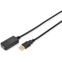 Przeduacz/Extender USB 2.0 HighSpeed Typ USB A/USB A M/ aktywny, czarny 5m