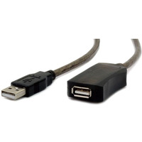 Przeduacz USB 2.0 typu AM-AF 5m aktywny czarny