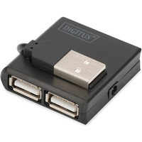 HUB/Koncentrator mini 4-portowy USB 2.0 SuperSpeed, pasywny, Czarny