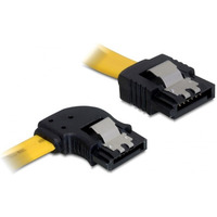 Kabel SATA II 3Gb/s 50cm kątowy lewo/prosto (metalowe zatrzaski) żółty