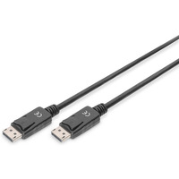 Kabel poczeniowy DisplayPort z zatrzaskami 4K 60Hz UHD Typ DP/DP M/M czarny 1m