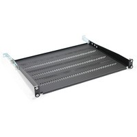P�ka do szaf 350mm 19" 483x350mm 1U czarna z regulacj� i podpor�