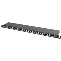 Patch Panel 24 Port 0.5U Kat.5E czarny ekranowany