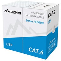 Kabel LAN UTP 1Gb/s 305m drut cca szary