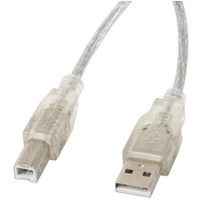 Kabel USB 2.0 AM-BM 1.8M Ferryt przezroczysty