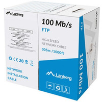 Kabel LAN FTP 100Mb/s 305m drut cca szary