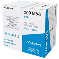 Kabel LAN FTP 100Mb/s 305m linka cca szary