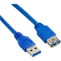 Przeduacz kabla USB 3.0 AM-AF niebieski 1.8M