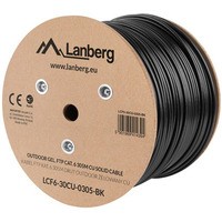 Kabel LAN FTP KAT-6 305M drut outdoor żelowany cu fluke, czarny