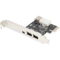 Karta (Kontroler) Firewire (400) PCI Exp., 2xZew. 1xZew.(Mini) IEEE1394a 6pin+Mini, Low Profile, VT6308P