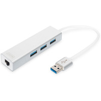 HUB/Koncentrator 3-portowy USB 3.0 SuperSpeed z Gigabit LAN adapter, aluminium