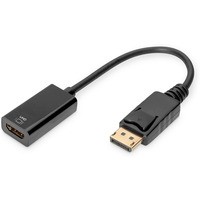 Kabel adapter DisplayPort z zatrzaskiem 1080p 60Hz FHD Typ DP/HDMI A M/ 0, 2m Czarny