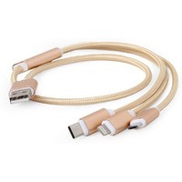 Kabel USB 3w1 do adowania/1m/zoty