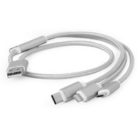 Kabel USB 3w1 do adowania/1m/srebrny