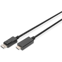 Kabel adapter DisplayPort 1.2 z zatrzaskiem 4K 60Hz UHD Typ DP/HDMI A M/M czarny 3m