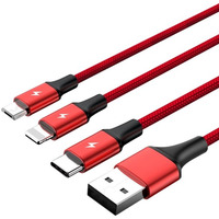 Kabel ładujący 3-in-1 USB - USB-C/microUSB/Lightning, 1, 2m; C4049RD