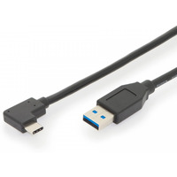 Kabel poczeniowy USB 3.1 Gen.2 SuperSpeed+ 10Gbps Typ-C 90/USB A M/M, PD ktowy 1m Czarny